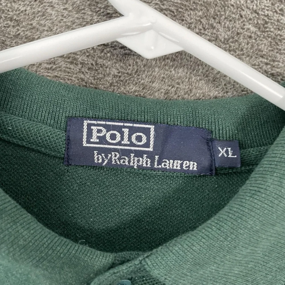 Polo By Ralph Lauren Polo Shirt Mens XL Green Knit Solid Long Sleeve Pony Logo
